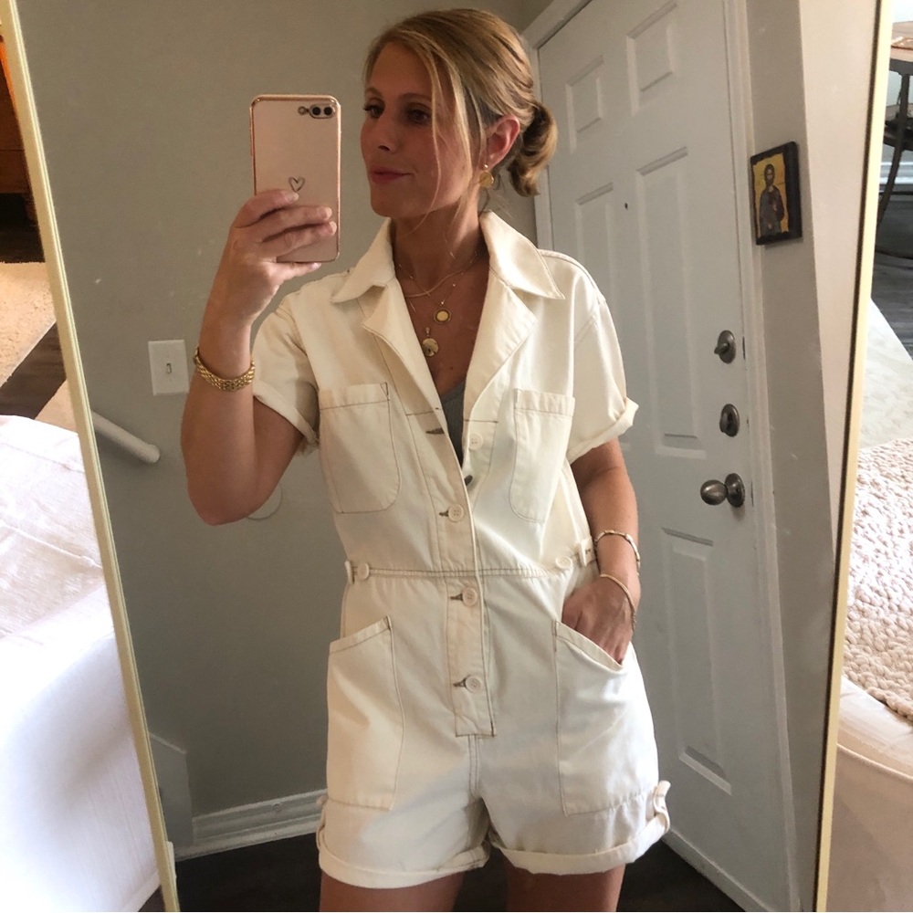 Like New Pistola Parker Cotton Romper Ecru XS